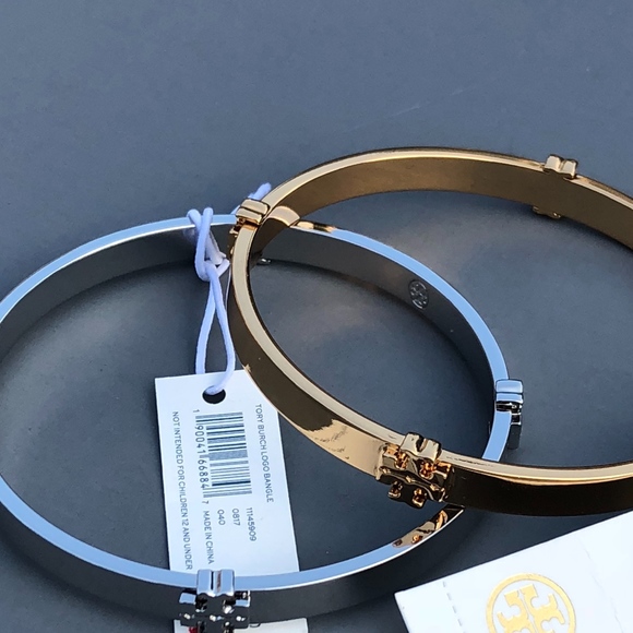 NWT TORY BURCH GOLD Logo Bangle Bracelet - Picture 2 of 7